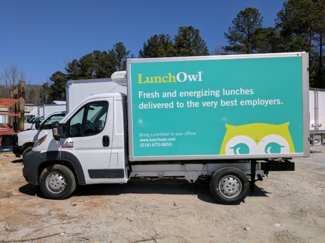 Box truck vehicle wrap for business