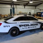 Partial vehicle wrap for Lilburn Police in Atlanta area.