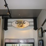 Indoor hanging sign for Bulldog Cafe