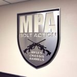 Metal sign routed from aluminum for office