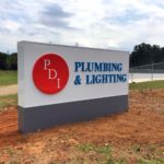 Outdoor monument sign for plumbing company